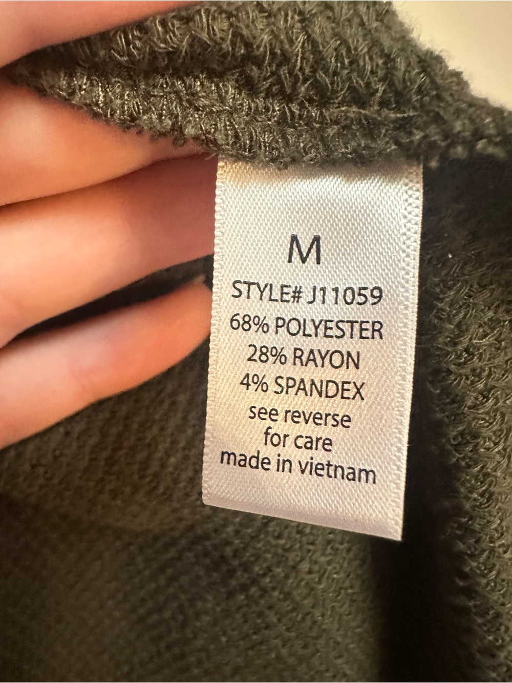 Active‎ USA Ribbed Cardigan Women’s Medium Olive Green Open Front Pockets - Picture 6 of 12